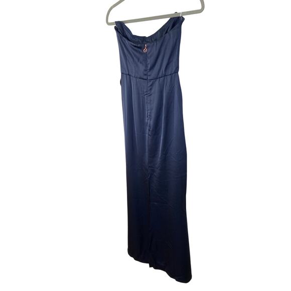 Nookie Emelie Strapless Maxi Gown Draped Satin Formal Gala Party Classy Sz Small - Picture 6 of 13